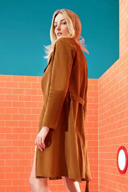 ژاکت چرم جیر شتریی زنانه ساردینیا دری مد