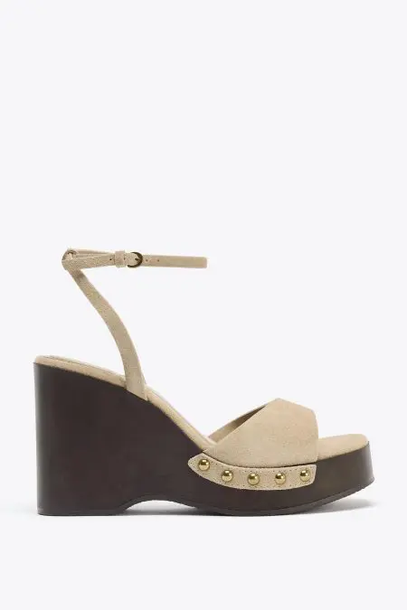 صندل زنانه جیر پرچ‌دار زارا – ZARA