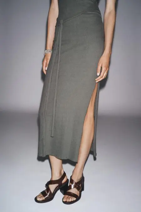 صندل چرمی زنانه پاشنه‌دار سگک‌دار زارا – ZARA