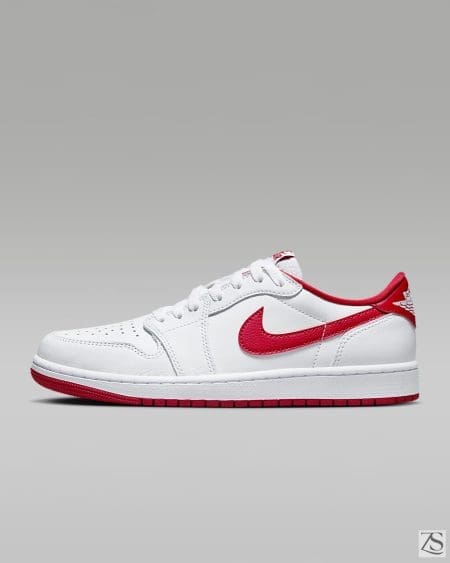 کتونی نایک Air Jordan 1 Low OG “White/Red” اورجینال