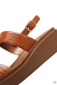 صندل ضخیم بند دار مچ پا برنزه زنانه