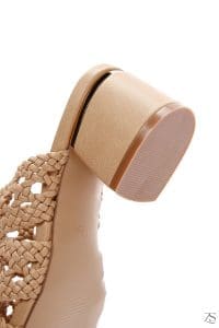 صندل طرح دار بافتنی پاشنه بژ زنانه دری مد