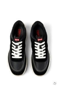 کتونی اسپرت چرمی مشکی زنانه کمپر