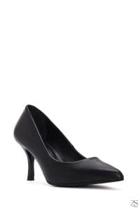 استیلتو زنانه مشکی چرم پاشنه نازک دری مد