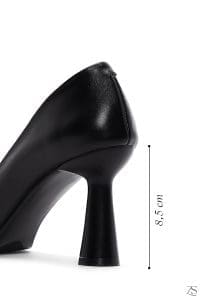 استیلتو زنانه مشکی چرم پاشنه‌دار دری مد