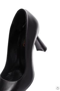 استیلتو زنانه مشکی چرم پاشنه‌دار دری مد