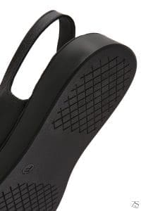 صندل زنانه مشکی کفی ضخیم چرمی راحتی دری مد