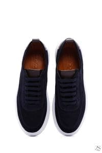 کتونی مردانه جیر لاجوردی بنددار زیره ضخیم دری مد