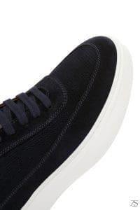 کتونی مردانه جیر لاجوردی بنددار زیره ضخیم دری مد