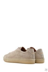 کتونی مردانه چرم جیر بژ بنددار دری مد