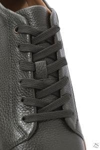 کتونی مردانه چرم سبز زیتونی بنددار زیره ضخیم دری مد