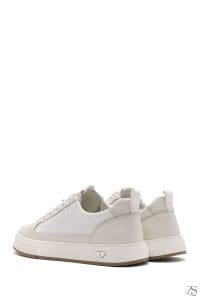 کتونی مردانه چرم سفید بنددار دری مد