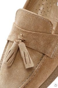 کفش لوفر زنانه چرم جیر بژ راحتی دری مد