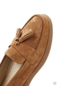 کفش لوفر زنانه چرم جیر قهوه‌ای راحتی دری مد