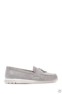 کفش لوفر زنانه چرم جیر ویزون سگک‌دار راحتی دری مد