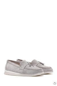 کفش لوفر زنانه چرم جیر ویزون سگک‌دار راحتی دری مد