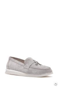 کفش لوفر زنانه چرم جیر ویزون سگک‌دار راحتی دری مد