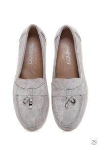 کفش لوفر زنانه چرم جیر ویزون سگک‌دار راحتی دری مد