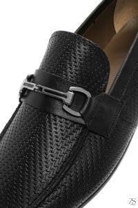 کفش لوفر مردانه چرم مشکی طرح‌دار کژوال دری مد