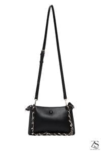 کیف زنانه دوشی مشکی بند بلند دری مد