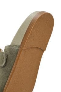 دمپایی زنانه جیر چرمی سبز با دو سگک دری مد