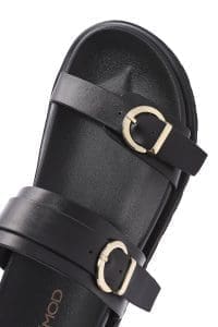 دمپایی زنانه مشکی دو سگک دری مد