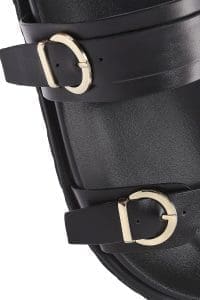 دمپایی زنانه مشکی دو سگک دری مد