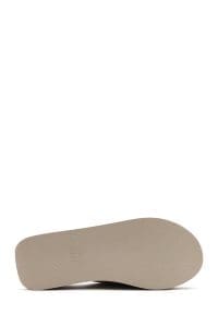 دمپایی زنانه چرم جیر طوسی پاشنه بلند دری مد