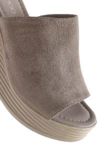 دمپایی زنانه چرم جیر طوسی پاشنه بلند دری مد