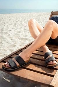 دمپایی نبوک مردانه مشکی دری مد