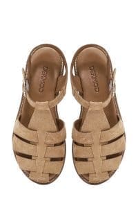 صندل زنانه بژ جیر بنددار دری مد