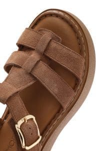 صندل زنانه صورتی جیر تخت ضخیم راحتی بنددار دری مد