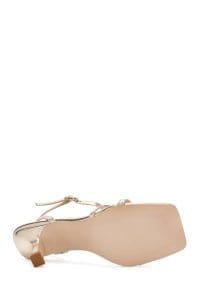 صندل زنانه طلایی متالیک بندی پاشنه نازک دری مد