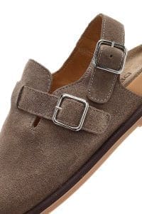 صندل زنانه طوسی جیر بنددار پشت باز دری مد