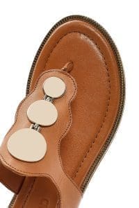 صندل زنانه قهوه‌ای روشن چرم انگشتی دری مد