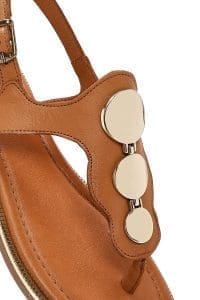 صندل زنانه قهوه‌ای روشن چرم انگشتی دری مد