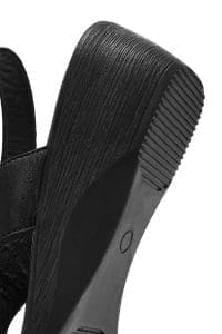 صندل زنانه چرمی مشکی با پاشنه لژ دری مد