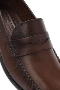 لوفر مردانه چرم قهوه‌ای روزمره دری مد