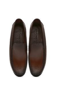 لوفر مردانه چرم قهوه‌ای روزمره دری مد