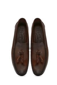 لوفر مردانه چرم قهوه‌ای پاپیونی روزمره دری مد