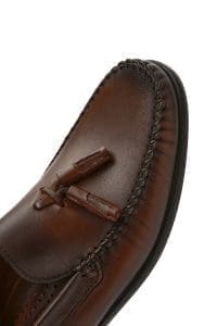 لوفر مردانه چرم قهوه‌ای پاپیونی روزمره دری مد