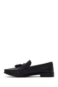 لوفر مردانه چرم مشکی پاپیونی روزمره دری مد