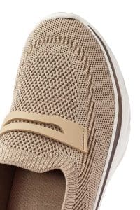 کتونی زنانه بژ پارچه ای با زیره ضخیم دری مد