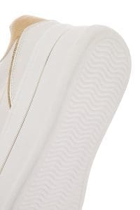 کتونی زنونه سفید بنددار با زیره ضخیم دری مد