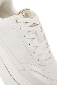 کتونی زنونه سفید بنددار با زیره ضخیم دری مد