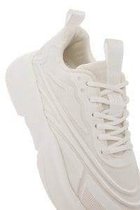 کتونی زنونه سفید بنددار با زیره ضخیم دری مد