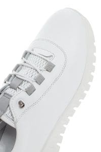 کتونی زنونه چرم سفید بنددار دری مد