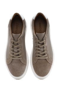 کتونی مردانه چرم بژ بنددار دری مد