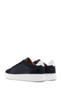 کتونی مردانه چرم سرمه‌ای بنددار دری مد