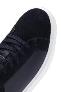 کتونی مردانه چرم سرمه‌ای بنددار دری مد